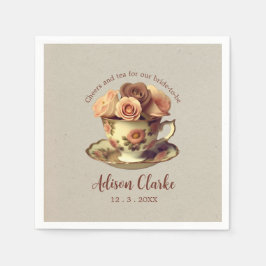 ヴィンテージ金ゴールドフローラ茶パーティーブライダルシャワー スタンダードカクテルナプキン