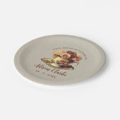 ヴィンテージ金ゴールドフローラ茶パーティーブライダルシャワー ペーパープレート (アングル)