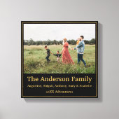 ヴィンテージ金ゴールドフローラ額家族アドベンチャーフォト キャンバスプリント (正面)