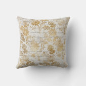 ヴィンテージ金ゴールドフローラ クッション (裏面)