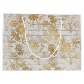 ヴィンテージ金ゴールドフローラ ラージペーパーバッグ (裏面)