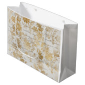 ヴィンテージ金ゴールドフローラ ラージペーパーバッグ (正面アングル)