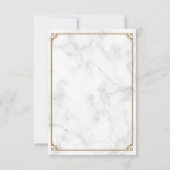 ヴィンテージ金ゴールドフローリッシュホワイトマーブルイスラム結婚ズ 出欠カード (裏面)