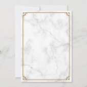 ヴィンテージ金ゴールドフローリッシュホワイトマーブルイスラム結婚ズ 招待状 (裏面)