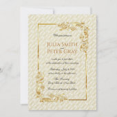ヴィンテージ金ゴールドフ王室のレー結婚ム 招待状 (正面)