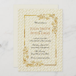 ヴィンテージ金ゴールドフ王室のレー結婚ム 招待状