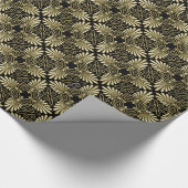 ヴィンテージ金ゴールドブラックダマスクアールデコファン ラッピングペーパー (角)