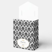 ヴィンテージ金ゴールドブラック&ホワイトダマスクウェディング フェイバーボックス (オープン)