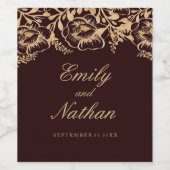 ヴィンテージ金ゴールドブルゴーニュ結婚フローラワインラベル ワインラベル (シングルラベル)