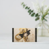 ヴィンテージ金ゴールドヘアスタイリスト美しいサロン化粧品 名刺 (スタンド正面)