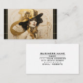 ヴィンテージ金ゴールドヘアスタイリスト美しいサロン化粧品 名刺 (正面/裏面)