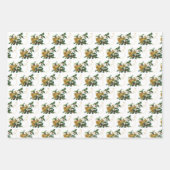 ヴィンテージ金ゴールドベルとホリークリスマス ラッピングペーパーシート (正面3)