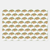 ヴィンテージ金ゴールドベルとホリークリスマス ラッピングペーパーシート (正面2)