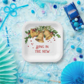 ヴィンテージ金ゴールドベルズホリーベリー紙プレート ペーパープレート (パーティー)