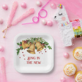 ヴィンテージ金ゴールドベルズホリーベリー紙プレート ペーパープレート (パーティー)