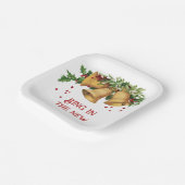 ヴィンテージ金ゴールドベルズホリーベリー紙プレート ペーパープレート (傾斜あり)