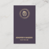 ヴィンテージ金ゴールドホイルカップケーキベーカリーQRコード 名刺 (正面)