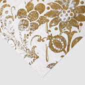 ヴィンテージ金ゴールドホワイトダマスクテクスチャパターン 薄葉紙 (詳細)