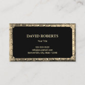 ヴィンテージ金ゴールドボートいかりメタルフレームブラック 名刺 (裏面)