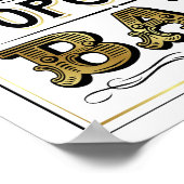 ヴィンテージ金ゴールドポップコーンバーサインプリント ポスター (角)