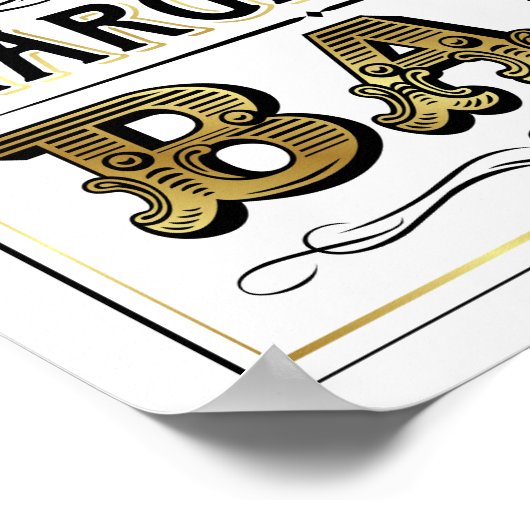 ヴィンテージ金ゴールドマルガリータバー標識プリント ポスター (角)