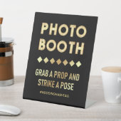 ヴィンテージ金ゴールドマーキー結婚レターの写真ブース 台座サイン (インサイチュ)