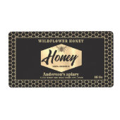 ヴィンテージ金ゴールドミツバチのスクリプトhoney jarラベル ラベル (正面)