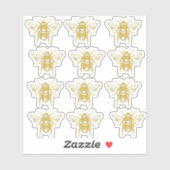 ヴィンテージ金ゴールドミツバチ養蜂家ステッカー シール (シート)