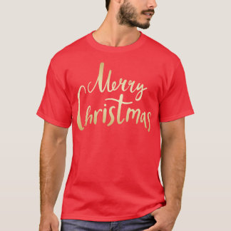ヴィンテージ金ゴールドメリークリスマス文字 Tシャツ