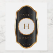 ヴィンテージ金ゴールドモノグラムワインラベル ワインラベル (シングルラベル)