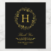 ヴィンテージ金ゴールドモノグラム ワインラベル (シングルラベル)