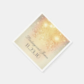 ヴィンテージ金ゴールドラ結婚イト スタンダードカクテルナプキン (角)