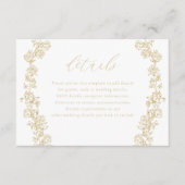 ヴィンテージ金ゴールドリース結婚詳細 エンクロージャーカード (正面)