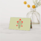 ヴィンテージ金ゴールドレッドフローラエッチング座席表 プレイスカード (裏面)