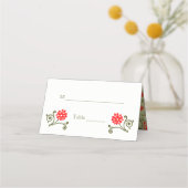 ヴィンテージ金ゴールドレッドフローラエッチング座席表 プレイスカード (正面)