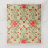 ヴィンテージ金ゴールドレッドフローラエッチング座席表 プレイスカード (内部開封)