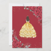 ヴィンテージ金ゴールドレッドローズイエロードレスキンセアニラ 招待状 (裏面)