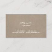 ヴィンテージ金ゴールドロータスヨガ&瞑想 名刺 (裏面)