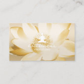 ヴィンテージ金ゴールドロータスヨガ&瞑想 名刺 (正面)