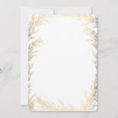 ヴィンテージ金ゴールドローレルリースブライダルシャワー 招待状 (裏面)