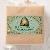 ヴィンテージ金ゴールド串とミツバチ長方形ハチミツ ラベル (インサイチュ)