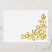 ヴィンテージ金ゴールド保存日付 箔招待状 (裏面)