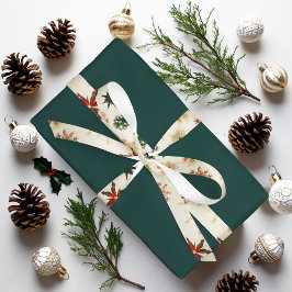 ヴィンテージ金ゴールド冬のクリスマススノーフレーク サテンリボン