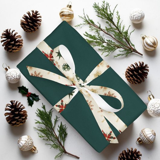 ヴィンテージ金ゴールド冬のクリスマススノーフレーク サテンリボン