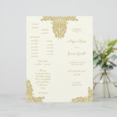 ヴィンテージ金ゴールド及びアイボリー結婚式 プログラム (スタンド正面)