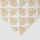 ヴィンテージ金ゴールド及び白色装飾用ダマスクパターン 薄葉紙 (詳細)