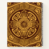 ヴィンテージ金ゴールド及び茶日本の装飾模様 ノートブック (裏面)