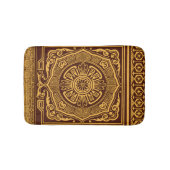 ヴィンテージ金ゴールド及び茶日本の装飾模様 バスマット (正面)