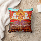 ヴィンテージ金ゴールド回転木馬顔光拡散輝 クッション (ブランケット)