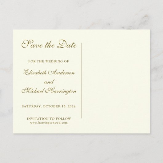 ヴィンテージ金ゴールド婚約エンジェルリングや輪 案内ポストカード (裏面)